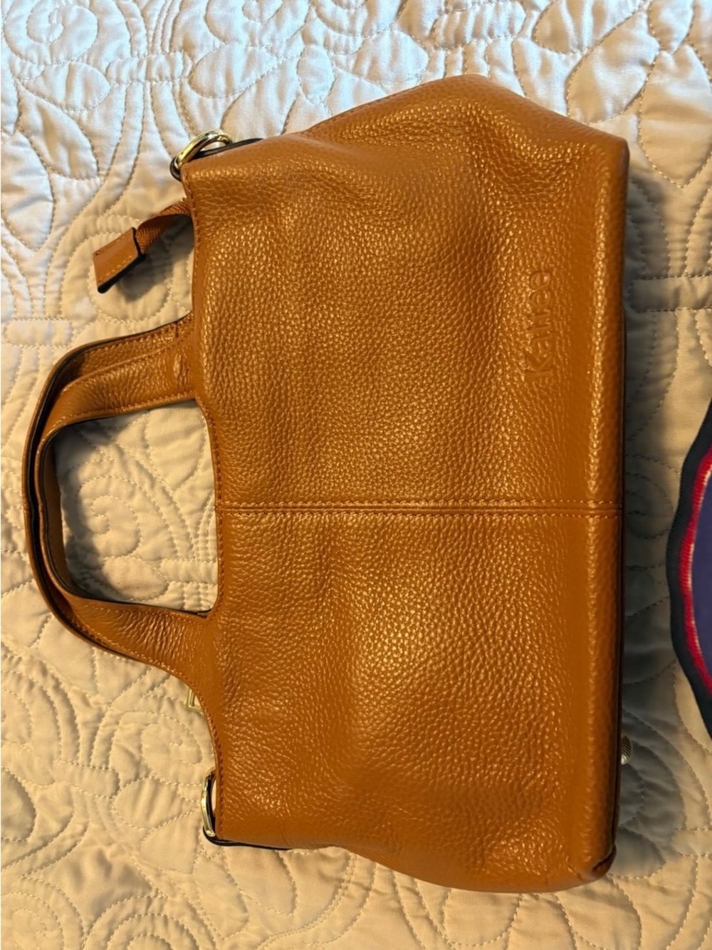 Tan Crossbody Bag with Textured Leather Finish